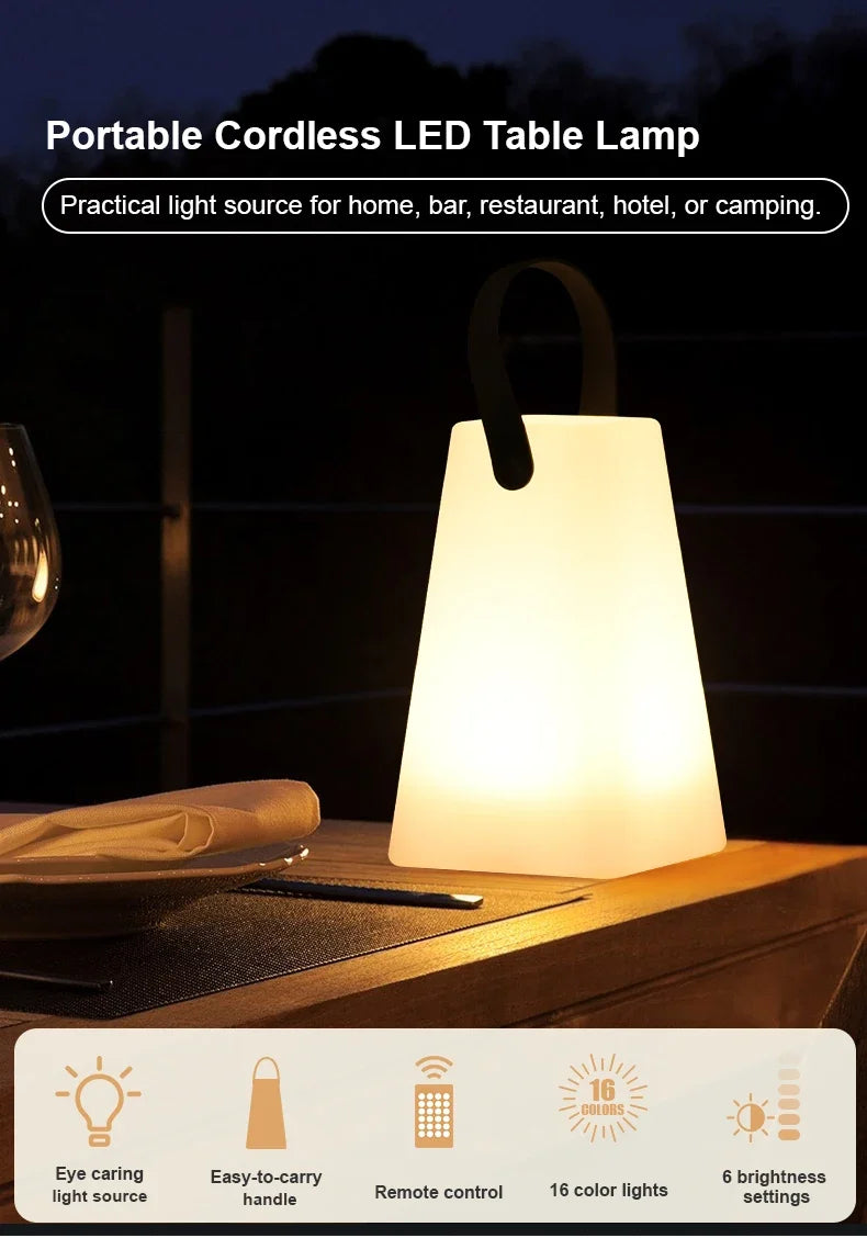 Tuya-Lampe de Table Portable Intelligente, Télécommande, RVB, LED, Extérieur, Étanche, Sans Fil, Camping, USB, Veilleuse, 16 Documents