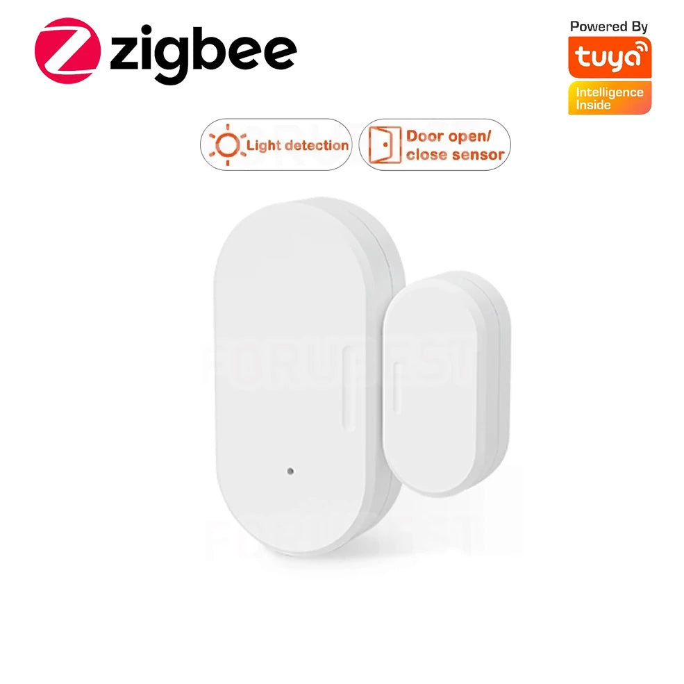 Tuya ZigBee – capteur de porte et fenêtre, détection de lumière Lux 2 en 1, alarme magnétique en temps réel, application, moniteur à distance, fonctionne avec Alexa Google