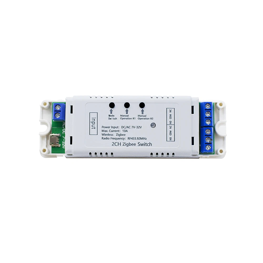 Contact sec Tuya commutateur intelligent Zigbee 1 2 4 canaux Zigbee Din Rail relais carte Module deux canaux RF 433 relais 12V 24V 230V