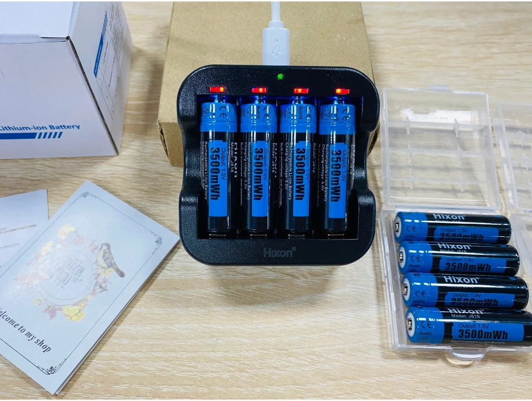 Hixon aa 1.5V Li-ion batterie Rechargeable 3500mWh 1.5V Lithium AA piles rechargeables 1.5v AA batterie pour jouet télécommandé