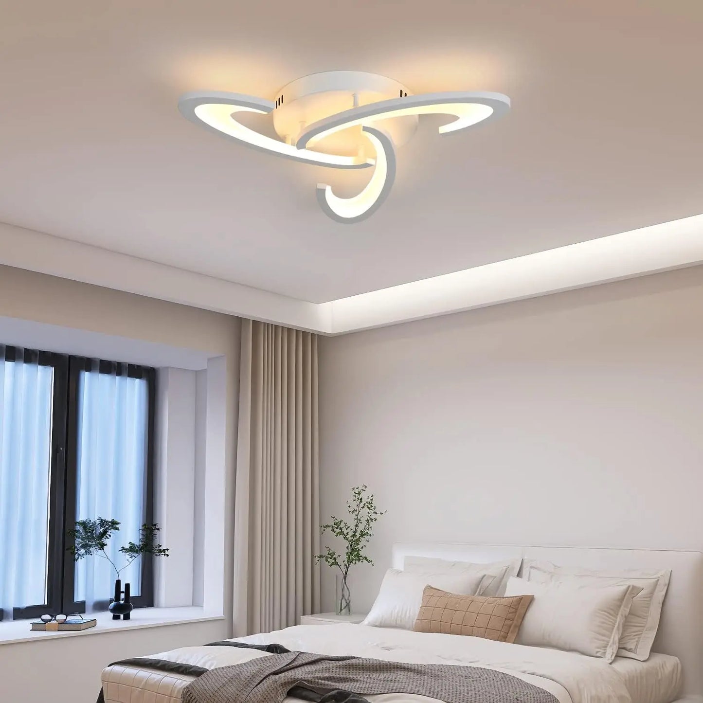 Plafonnier LED à intensité modulable avec télécommande, luminaire de plafond moderne, idéal pour une cuisine ou une chambre à coucher, 30W, 3000K-6500K