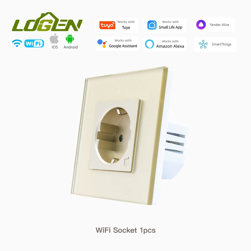 LOGEN Wifi prises intelligentes type-c USB 220V fonctionne avec Tuya vie intelligente Google Assistant Amazon Alexa Yandex Alice prise ue