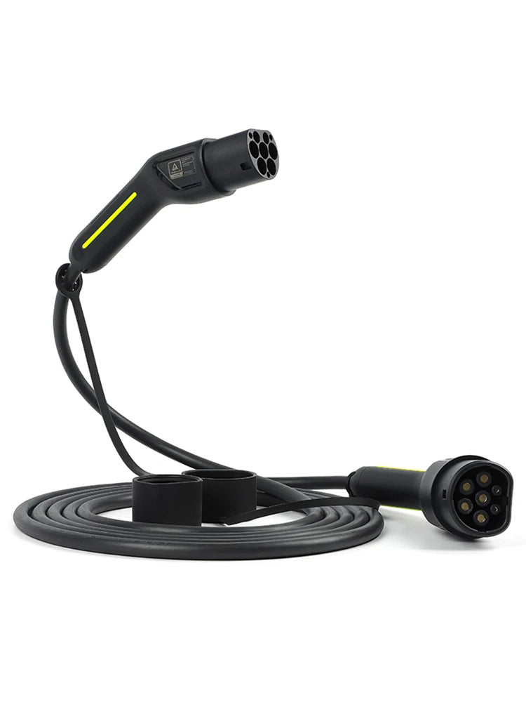 Câble de chargement de rue EV étanche pour Station Wallbox 5M 3.5KW-22KW Type 2 Type 1 Mode 3 noir