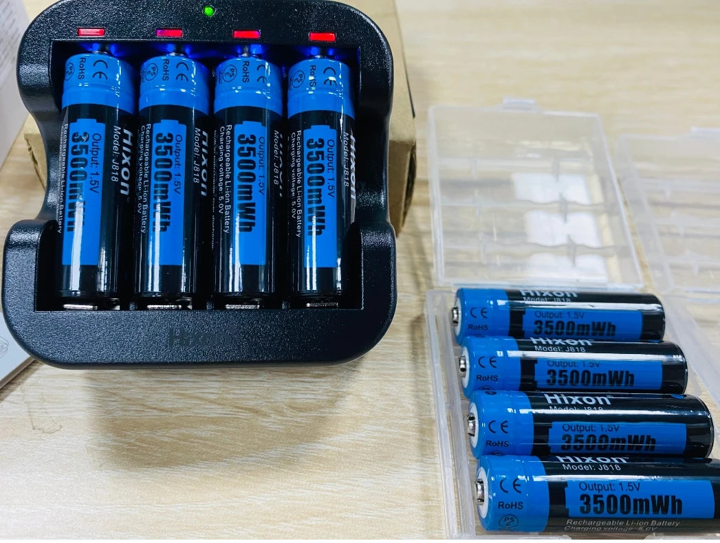 Hixon aa 1.5V Li-ion batterie Rechargeable 3500mWh 1.5V Lithium AA piles rechargeables 1.5v AA batterie pour jouet télécommandé