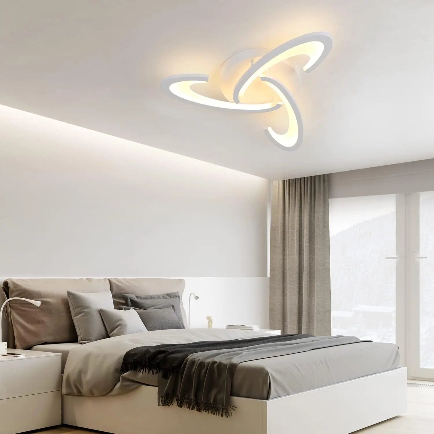 Plafonnier LED à intensité modulable avec télécommande, luminaire de plafond moderne, idéal pour une cuisine ou une chambre à coucher, 30W, 3000K-6500K