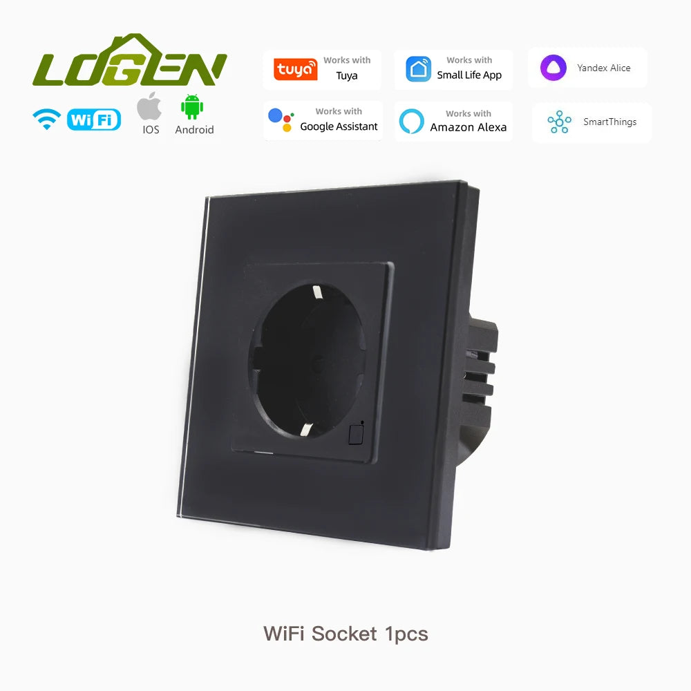LOGEN Wifi prises intelligentes type-c USB 220V fonctionne avec Tuya vie intelligente Google Assistant Amazon Alexa Yandex Alice prise ue