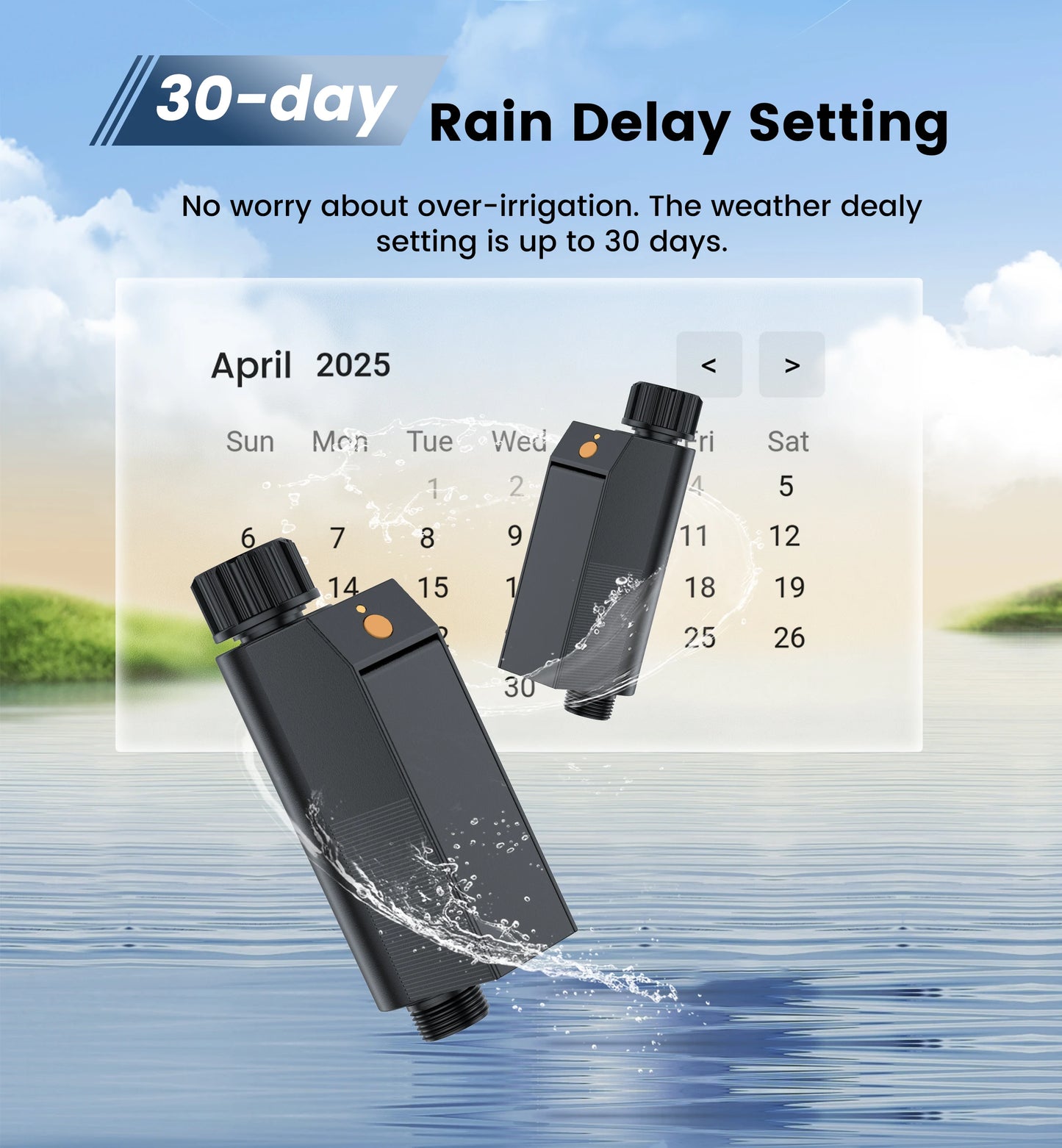 GIRIER Minuterie d'eau intelligente Minuterie d'arrosage WiFi Aucun hub requis pour l'irrigation goutte à goutte de tuyau d'arrosage fonctionne avec l'application Tuya prend en charge Alexa