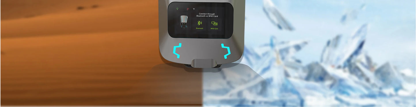 WOUEJ EV Station de charge W3 Type 2 7KW 32A 1 phase chargeur de véhicule électrique Wallbox APP commande vocale carte RFID écran LCD