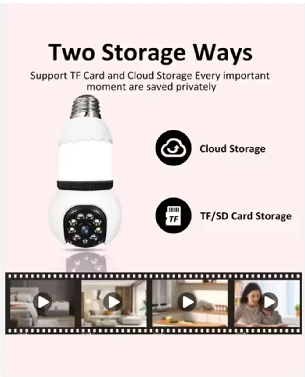 5MP lampe E27 ampoule WiFi caméra LED ampoule caméra IP intelligente surveillance PTZ 8X Zoom suivi Audio bidirectionnel Vision nocturne caméra sans fil