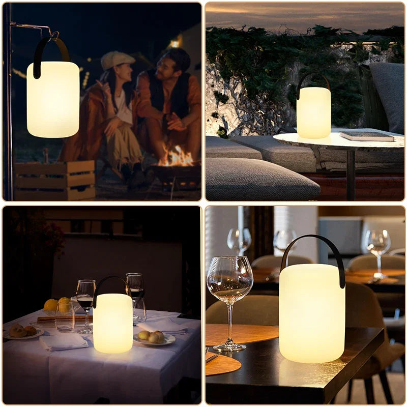 Tuya-Lampe de Table Portable Intelligente, Télécommande, RVB, LED, Extérieur, Étanche, Sans Fil, Camping, USB, Veilleuse, 16 Documents
