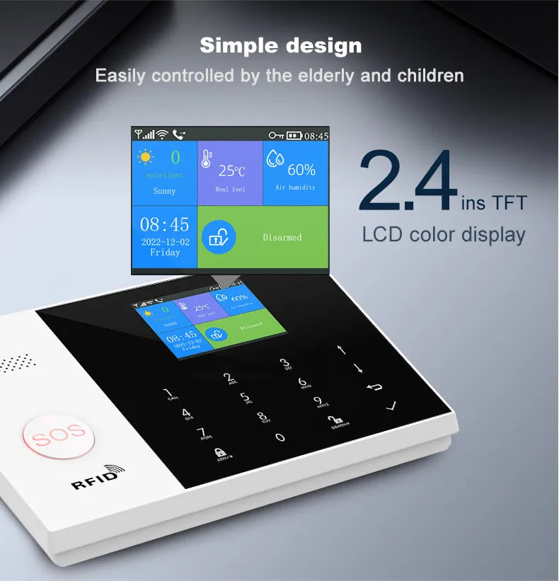 Nouveau système d'alarme domestique sans fil 2G GSM WiFi avec détecteur de mouvement alarme antivol pour Tuya SmartLife APP alarme de maison de jardin