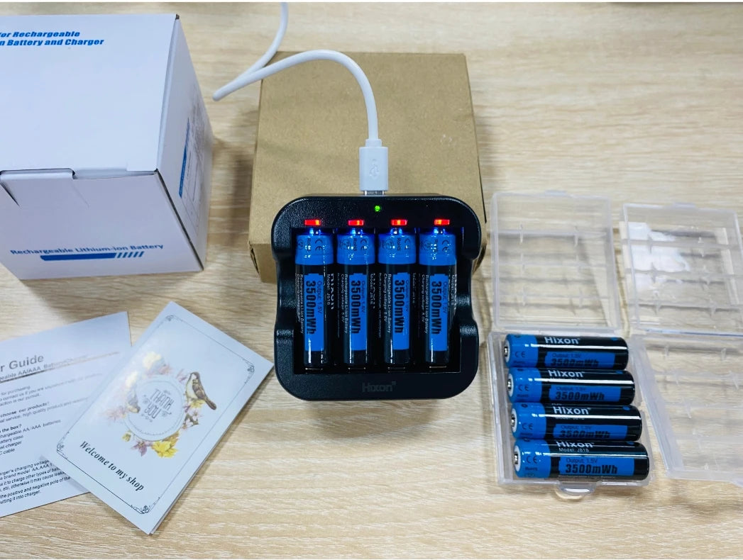 Hixon aa 1.5V Li-ion batterie Rechargeable 3500mWh 1.5V Lithium AA piles rechargeables 1.5v AA batterie pour jouet télécommandé