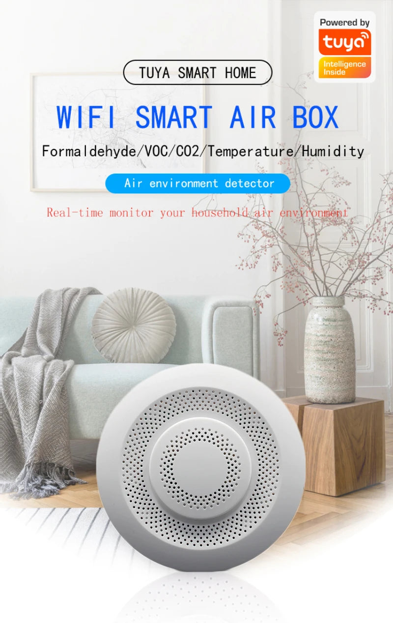 Tuya Zigbee/WiFi capteur de qualité de l'air moniteur boîte à air intelligente PM2.5 compteur de CO2 formaldéhyde cov capteur de température et d'humidité et passerelle