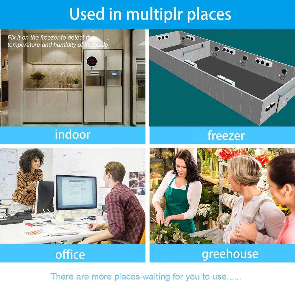 Haozee Tuya Thermomètre WIFI intelligent avec sonde de température externe Charge USB ou batterie rechargeable