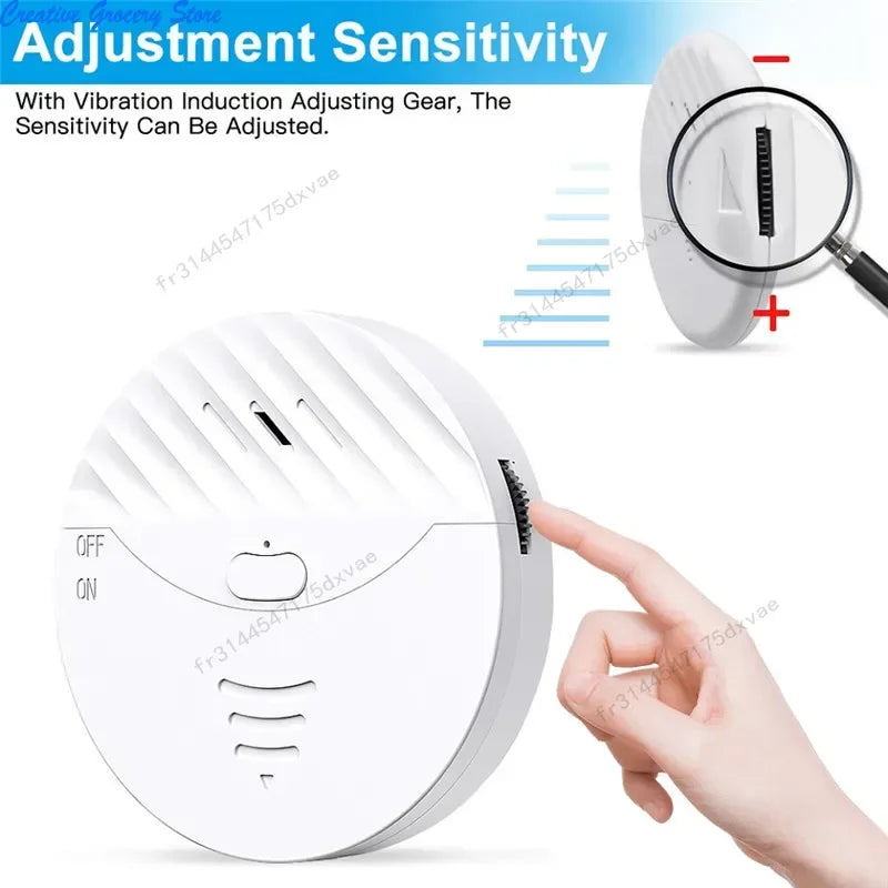 Tuya – capteur de vibrations WiFi intelligent, alarme, détecteur de vibrations pour portes et fenêtres, 130db, alerte de Protection de sécurité domestique, fonctionne avec Alexa