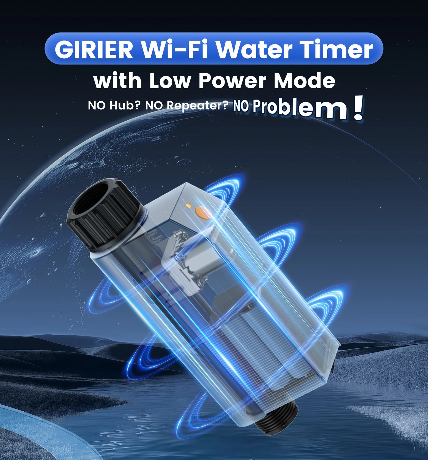 GIRIER Minuterie d'eau intelligente Minuterie d'arrosage WiFi Aucun hub requis pour l'irrigation goutte à goutte de tuyau d'arrosage fonctionne avec l'application Tuya prend en charge Alexa