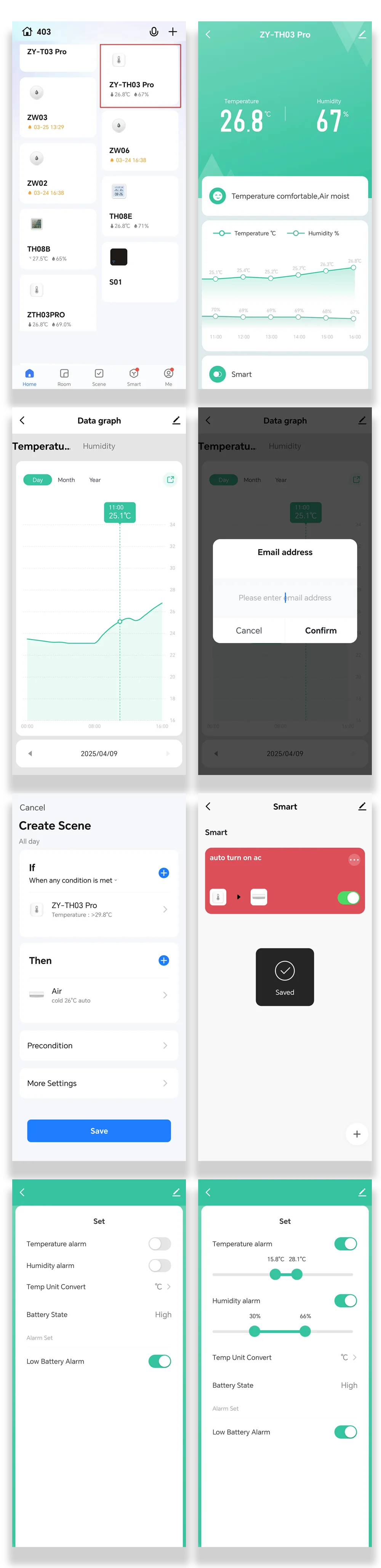 Tuya WiFi Zigbee 3.0 capteur de température et d'humidité pour maison intelligente APP télécommande SmartLife fonctionne avec Alexa Google Assistant