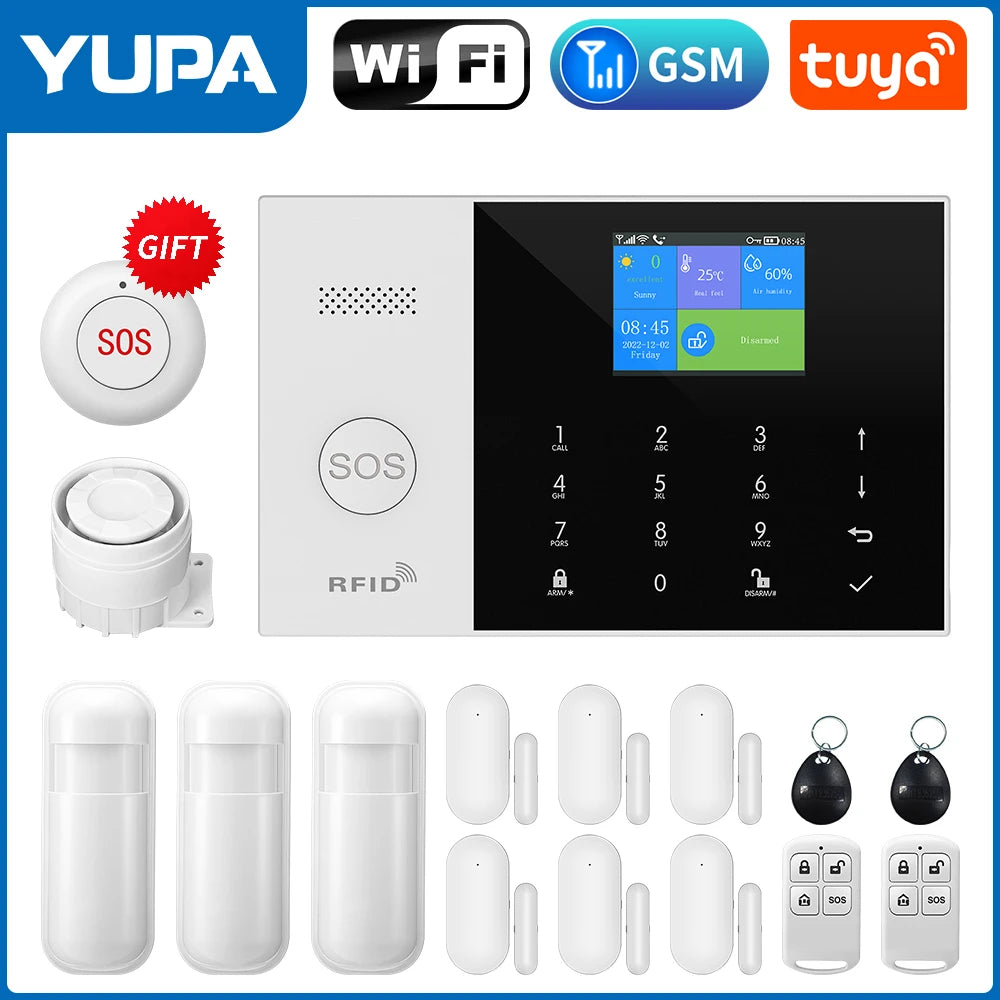 Nouveau système d'alarme domestique sans fil 2G GSM WiFi avec détecteur de mouvement alarme antivol pour Tuya SmartLife APP alarme de maison de jardin