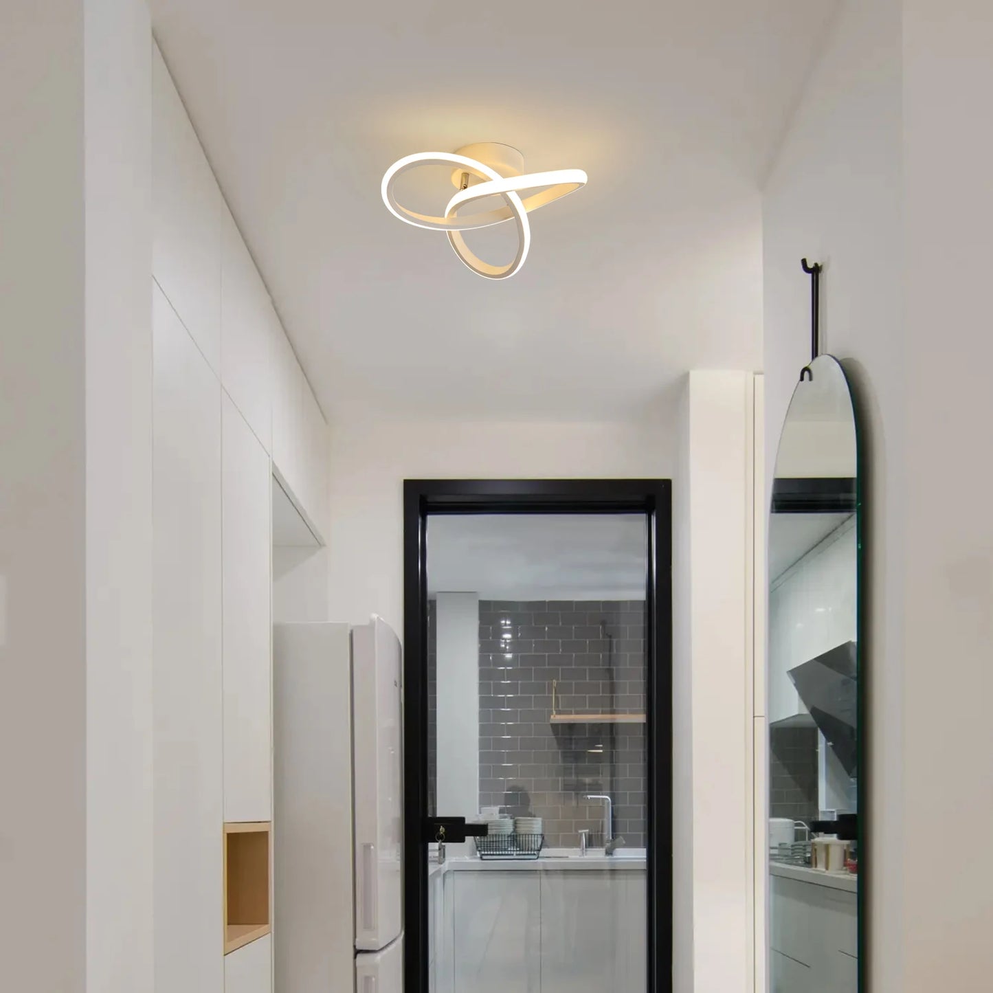 Plafonnier LED, plafonnier moderne 20W 2200LM plafonnier blanc pour cuisine, couloir, chambre à coucher, commande d'interrupteur