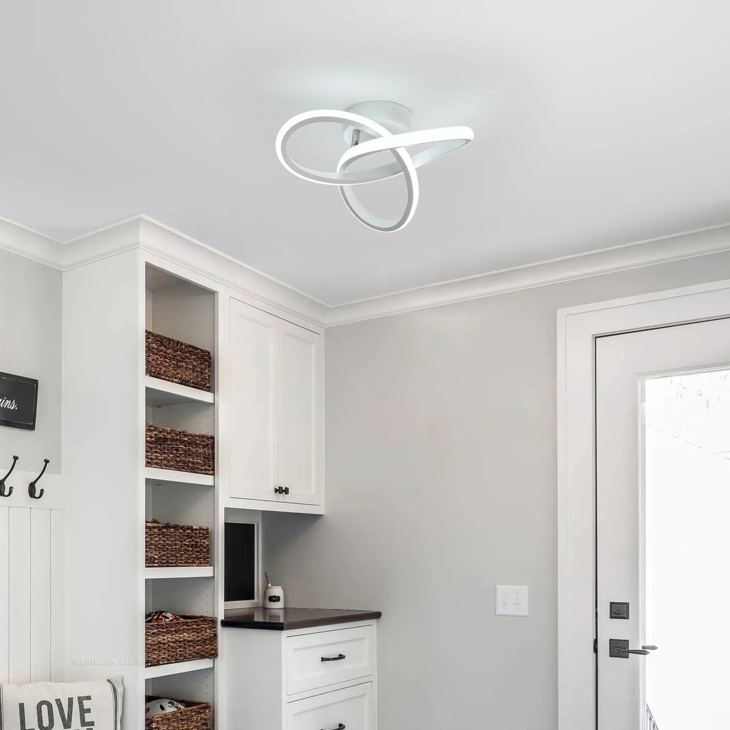 Plafonnier LED, plafonnier moderne 20W 2200LM plafonnier blanc pour cuisine, couloir, chambre à coucher, commande d'interrupteur