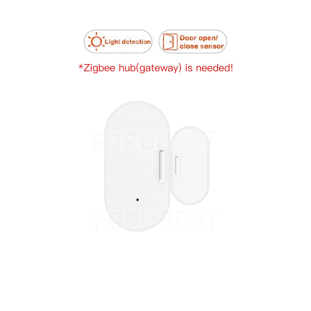 Tuya ZigBee – capteur de porte et fenêtre, détection de lumière Lux 2 en 1, alarme magnétique en temps réel, application, moniteur à distance, fonctionne avec Alexa Google