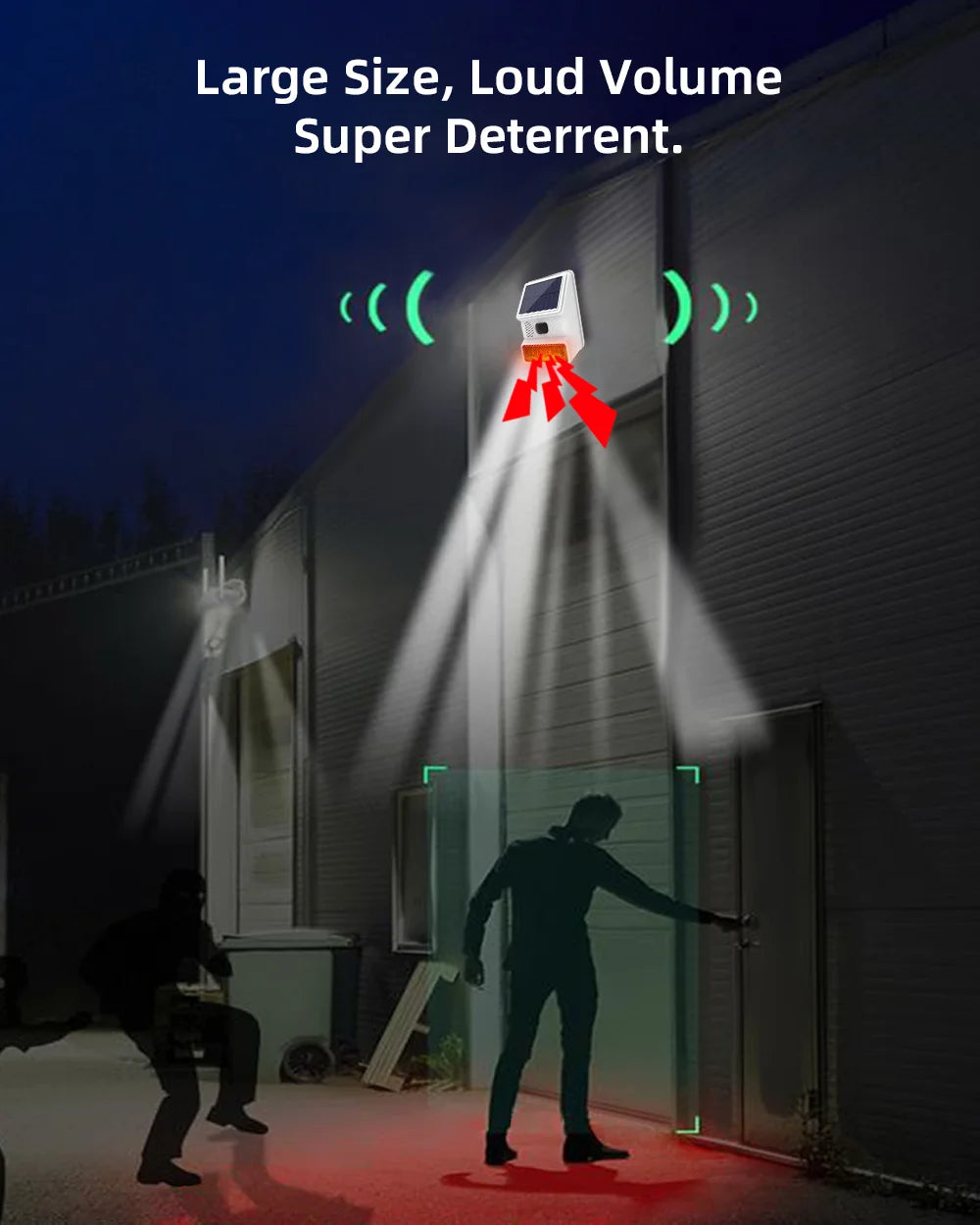 Smarsecur-Sirène Solaire Extérieure Étanche avec Lumière Clignotante LED, Système d'Alarme pour Abri de Garage Domestique, 433MHz