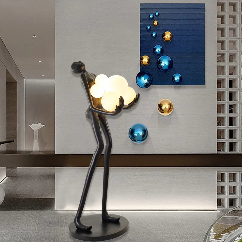 Lampadaire Humanoïde Nordique, Sculpture Design, Décoration de Hall d'Exposition, Lampes de Salon, Lampe de Style Halloween, Lampe de Chambre