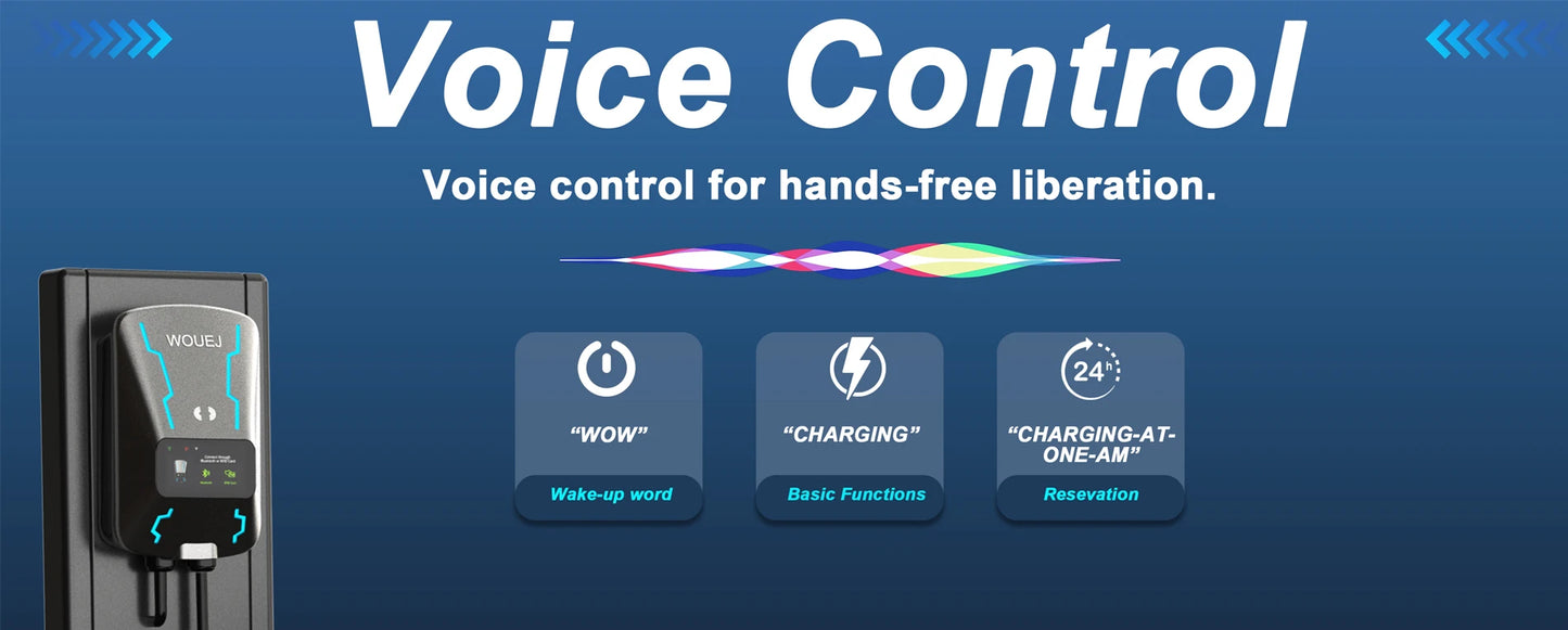 WOUEJ EV Station de charge W3 Type 2 7KW 32A 1 phase chargeur de véhicule électrique Wallbox APP commande vocale carte RFID écran LCD