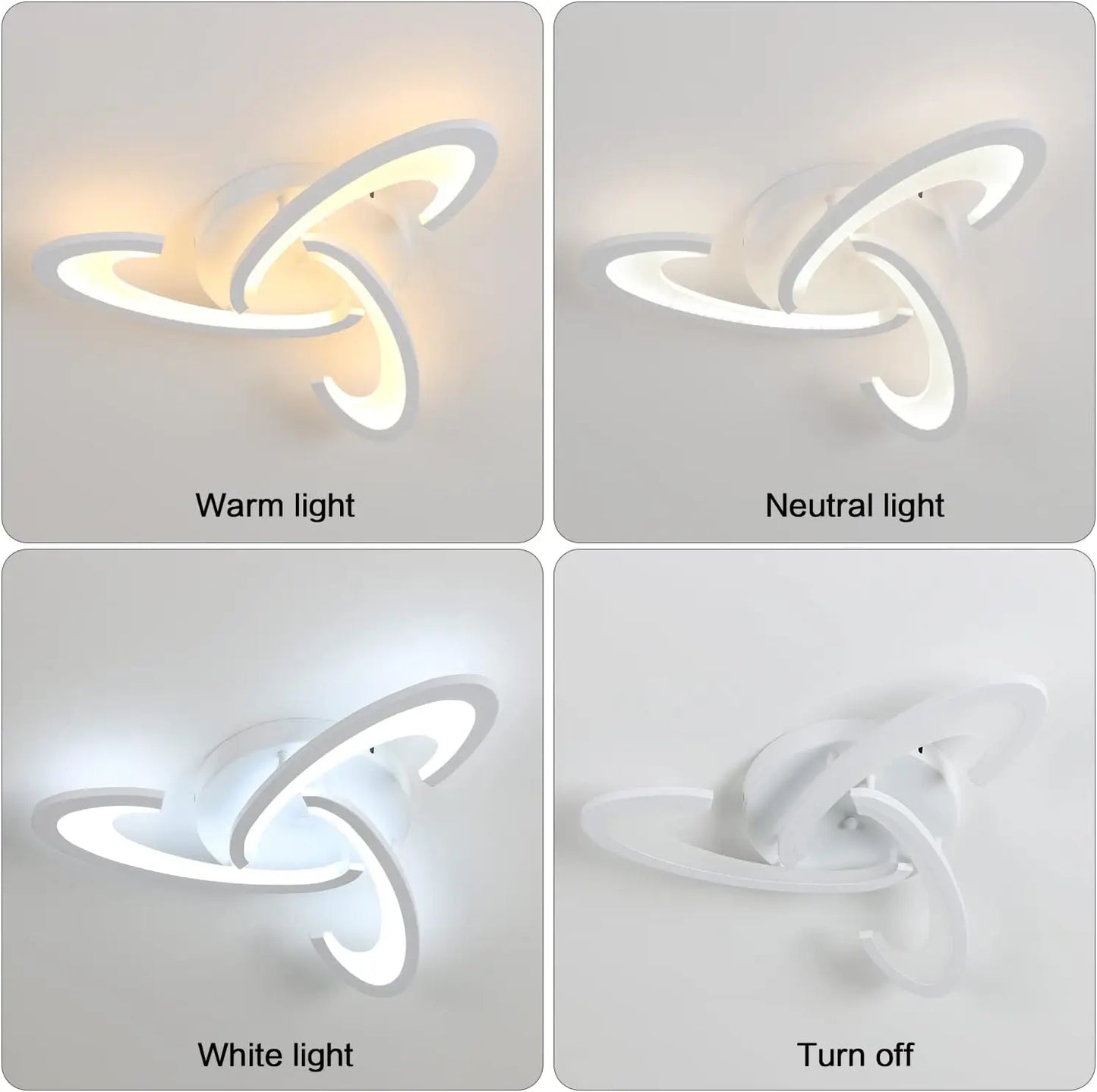 Plafonnier LED à intensité modulable avec télécommande, luminaire de plafond moderne, idéal pour une cuisine ou une chambre à coucher, 30W, 3000K-6500K