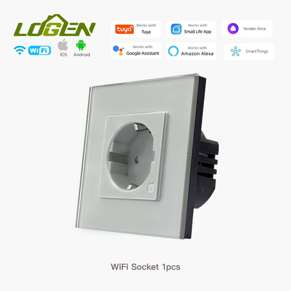 LOGEN Wifi prises intelligentes type-c USB 220V fonctionne avec Tuya vie intelligente Google Assistant Amazon Alexa Yandex Alice prise ue