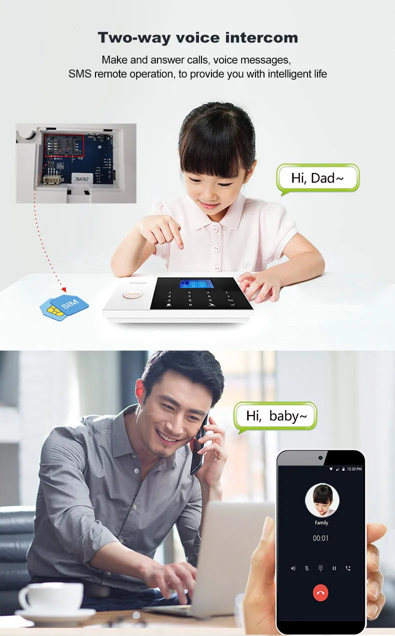 PGST résidentiel Tuya intelligent Gsm Wifi système d'alarme pour la maison sans fil alarme de sécurité maison vie intelligente App contrôle travail avec ALexa