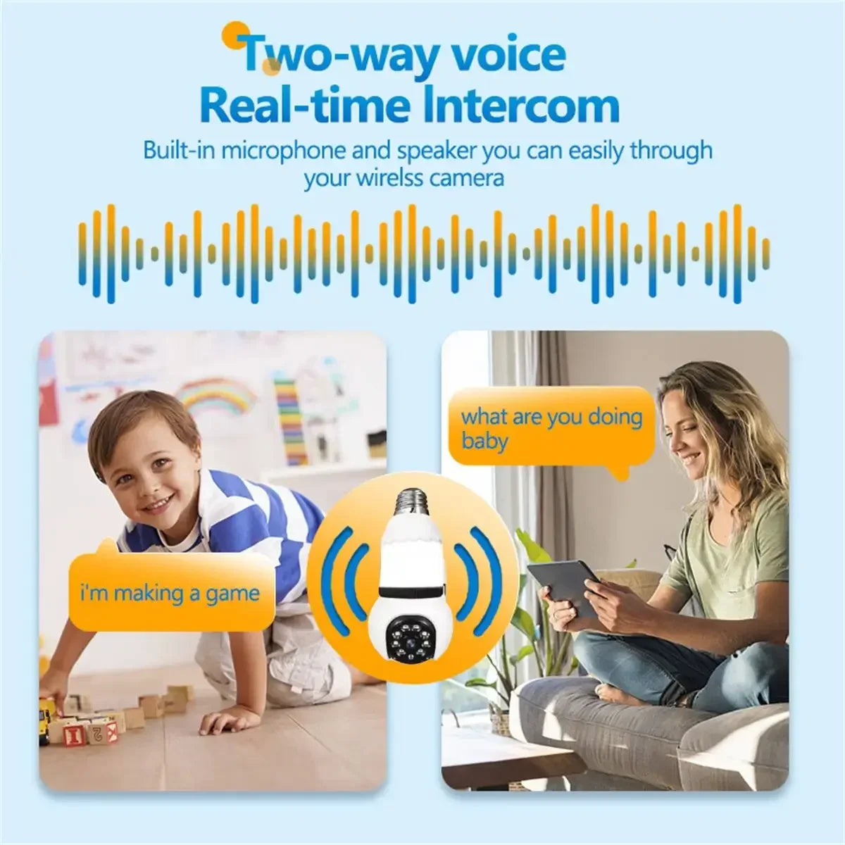 5MP lampe E27 ampoule WiFi caméra LED ampoule caméra IP intelligente surveillance PTZ 8X Zoom suivi Audio bidirectionnel Vision nocturne caméra sans fil