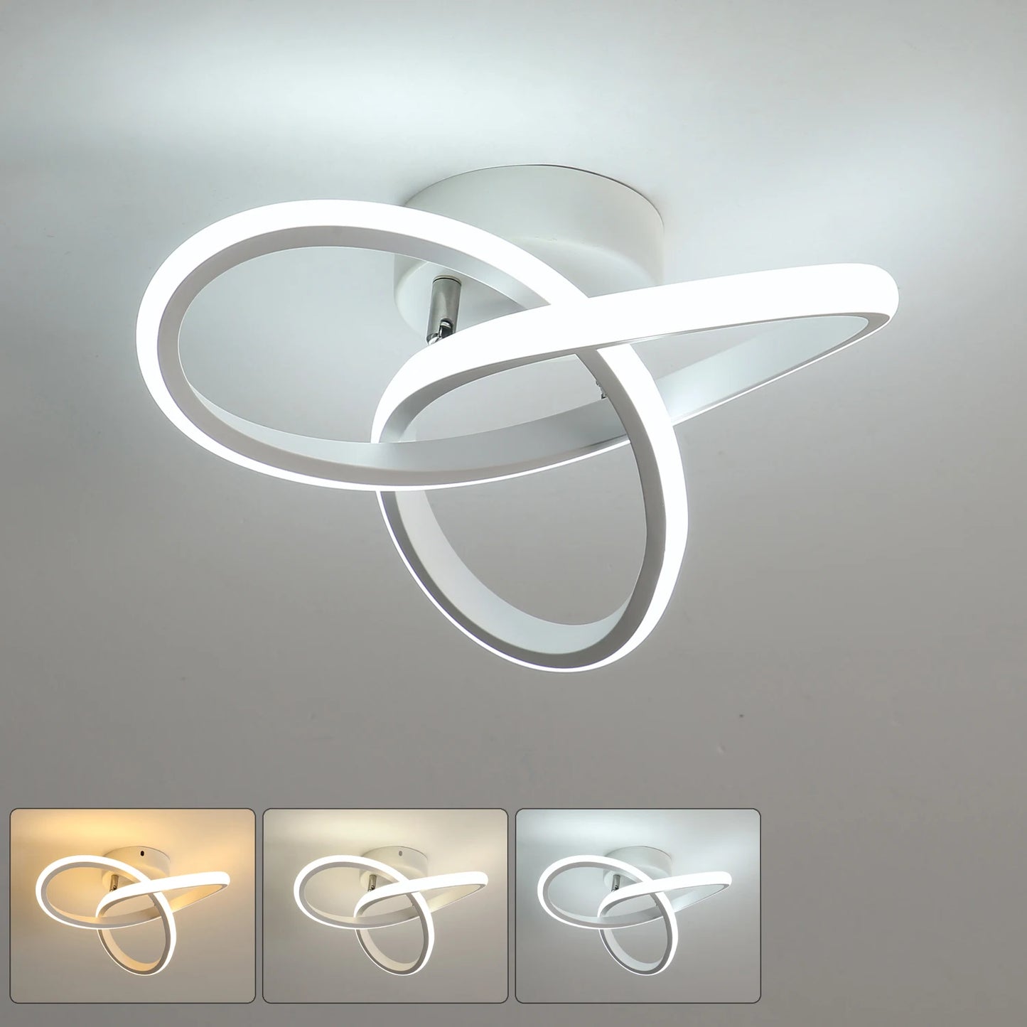 Plafonnier LED, plafonnier moderne 20W 2200LM plafonnier blanc pour cuisine, couloir, chambre à coucher, commande d'interrupteur