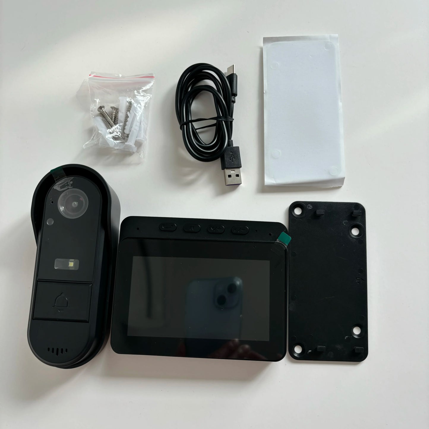 Sonnette d'interphone sans fil avec vision nocturne HD, écran IPS 4,3 pouces, caméra de sonnette visuelle étanche, sécurité domestique intelligente, vidéo par sonnette