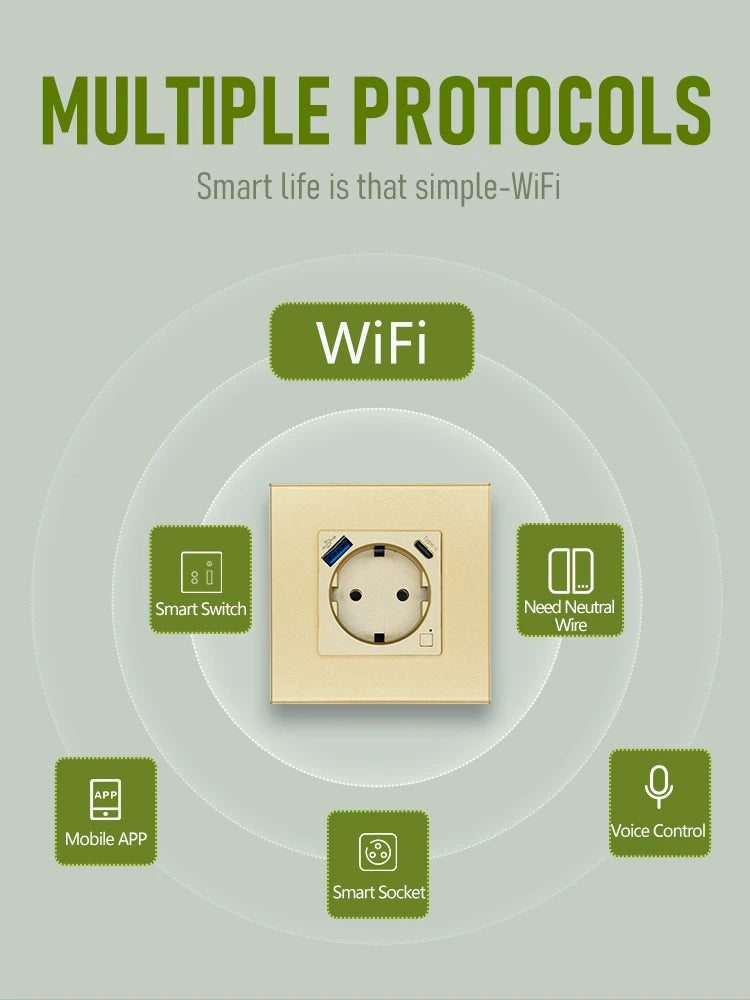 LOGEN Wifi prises intelligentes type-c USB 220V fonctionne avec Tuya vie intelligente Google Assistant Amazon Alexa Yandex Alice prise ue