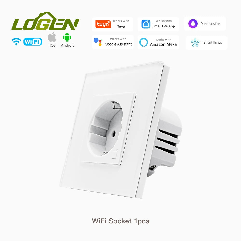 LOGEN Wifi prises intelligentes type-c USB 220V fonctionne avec Tuya vie intelligente Google Assistant Amazon Alexa Yandex Alice prise ue