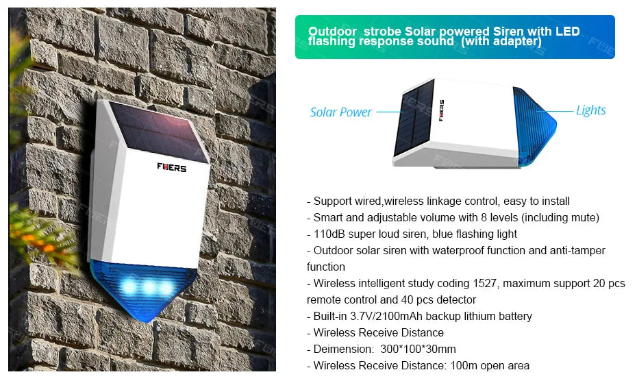 FUERS G12 Tuya WiFi GSM système d'alarme de sécurité sans fil maison affaires alarme antivol avec sirène RFID détecteur de mouvement capteur de fumée