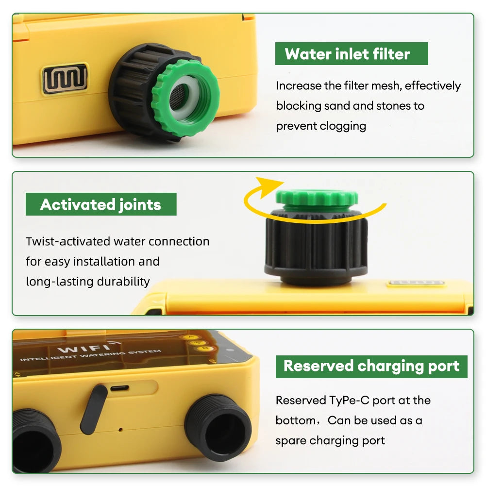 Yieryi-Minuterie d'Irrigation Solaire WIFI 1/2 Voies, Tuya/Smart Life, Valve Intelligente, Jardin Extérieur, Goutte à Goutte