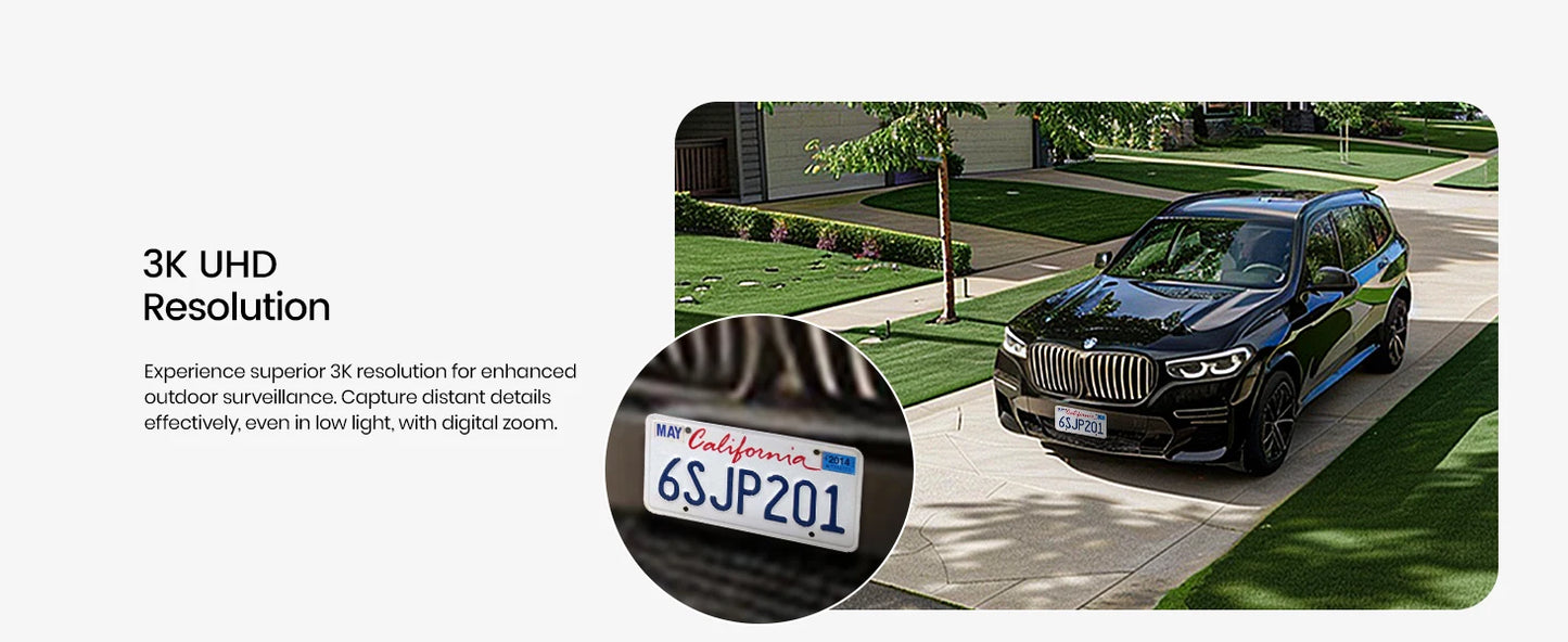 AOSU 5MP UHD WiFi Projecteur Caméra Extérieure 360 °   Vue couleur Vision nocturne Caméra de sécurité sans fil Détection PIR Audio bidirectionnel