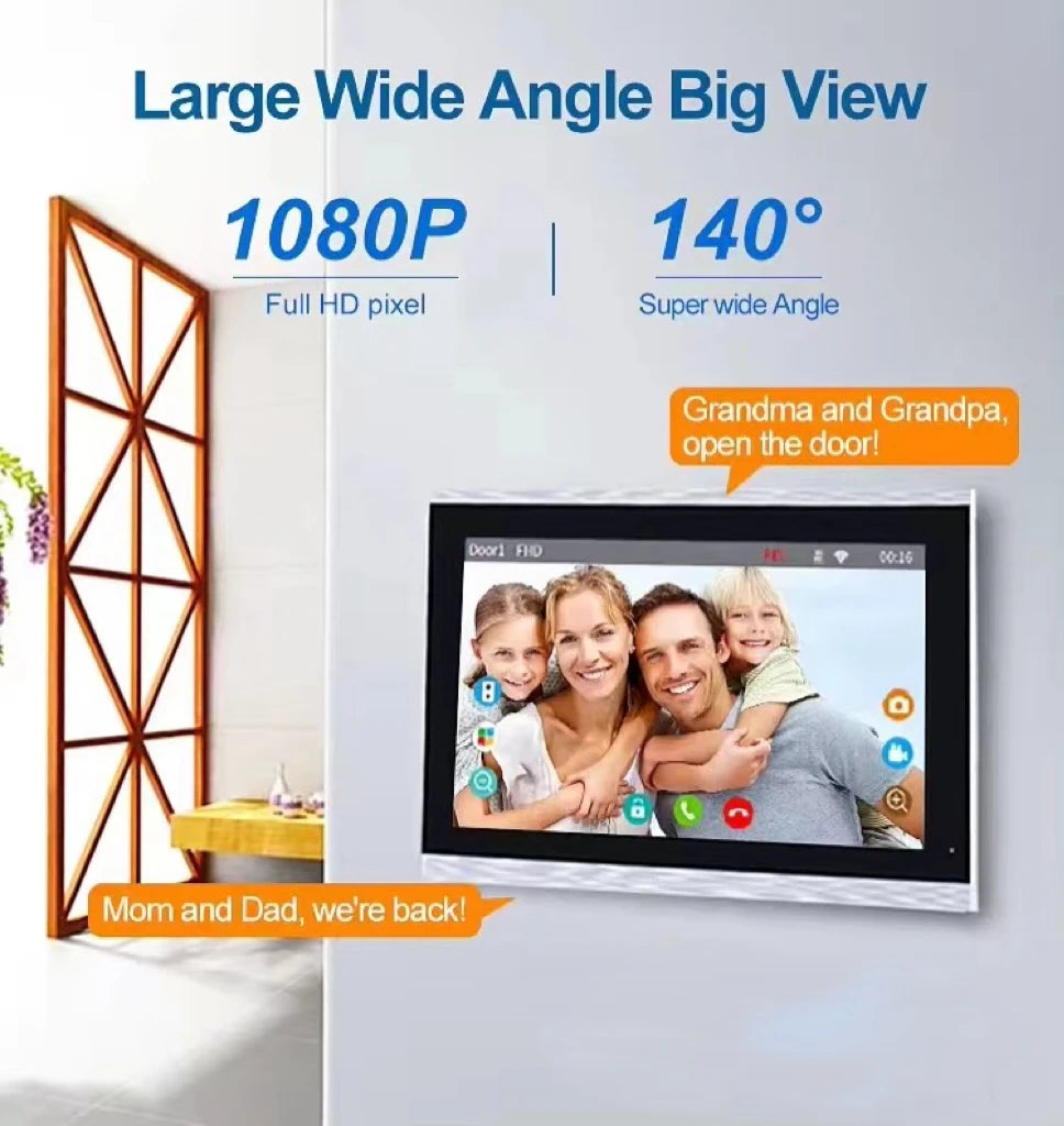 TUYA-Visiophone Multifamilial avec Écran de 3/4 Pouces, Kit d'Interphone Vidéo, Wifi, Moniteur, Cloche de Porte, Déverrouillage de Carte, Appartement, 2/7/10