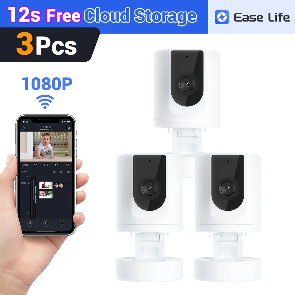 Caméra pour animaux de compagnie, caméra de sécurité intérieure, caméra pour animaux de compagnie avec application téléphonique, caméra de sécurité intérieure, caméra bébé pliable pour la sécurité de la maiso