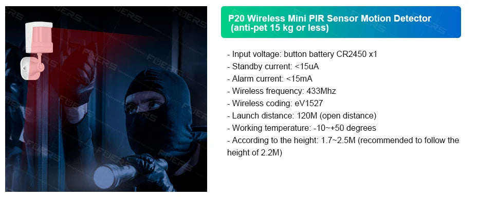 FUERS G12 Tuya WiFi GSM système d'alarme de sécurité sans fil maison affaires alarme antivol avec sirène RFID détecteur de mouvement capteur de fumée