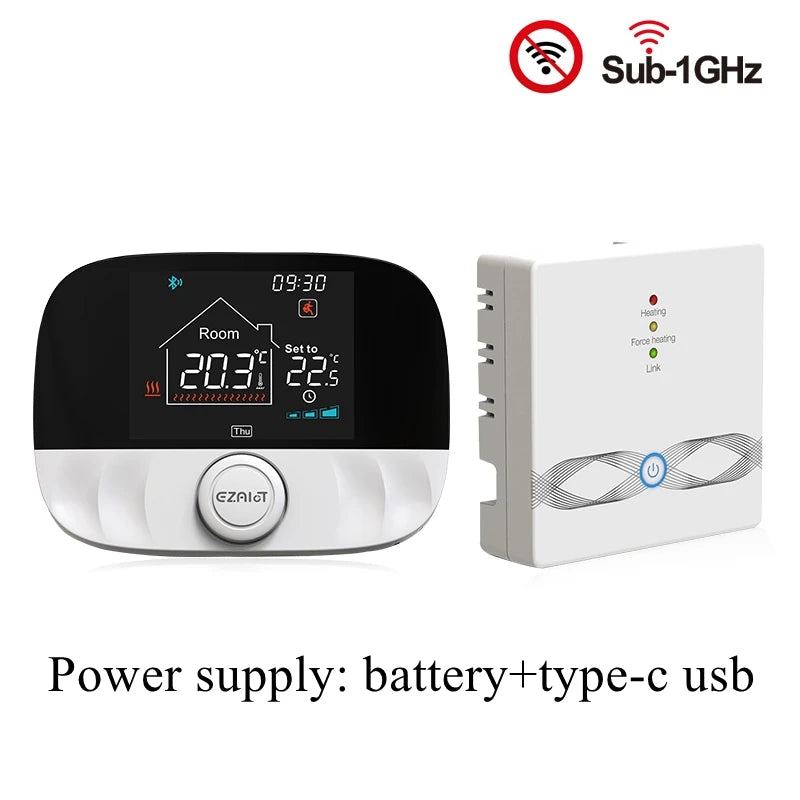 Thermostat sans fil WiFi RF433, pour chauffage au sol, eau, chaudière à gaz, pièce de maison, contrôleur de température Programmable intelligent Tuya