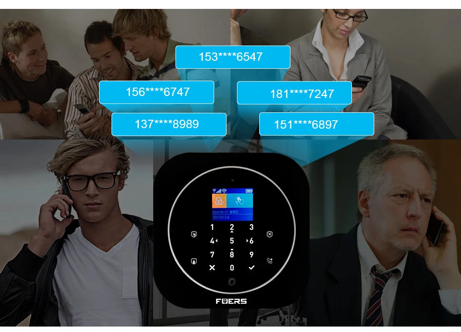 FUERS G12 Tuya WiFi GSM système d'alarme de sécurité sans fil maison affaires alarme antivol avec sirène RFID détecteur de mouvement capteur de fumée