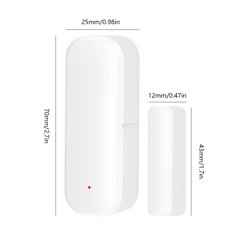 Détecteur intelligent d'ouverture/fermeture de porte WiFi/Zigbee, Notification de capteur de porte de fenêtre Tuya, prise en charge pour Google Home/Alexa pour la maison