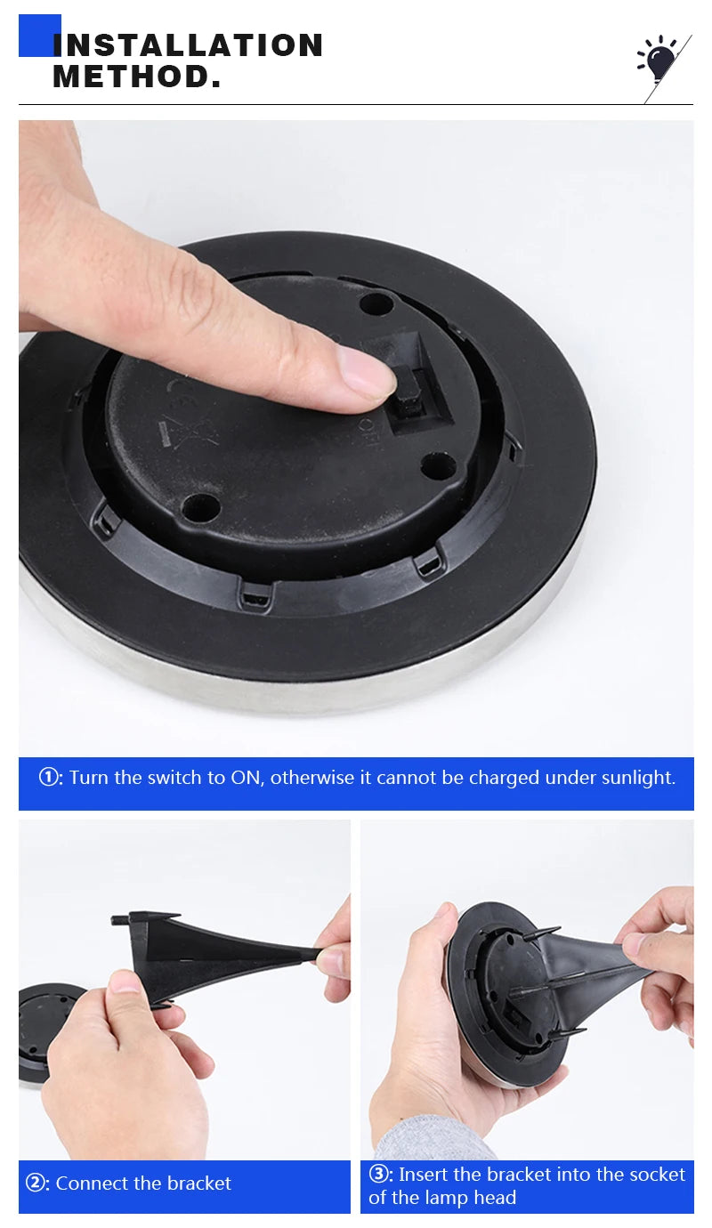 8/20LED disque solaire extérieur lumière IP65 jardin extérieur solaire lampes souterraines pont lumière enterré solaire jardin lumière décorative