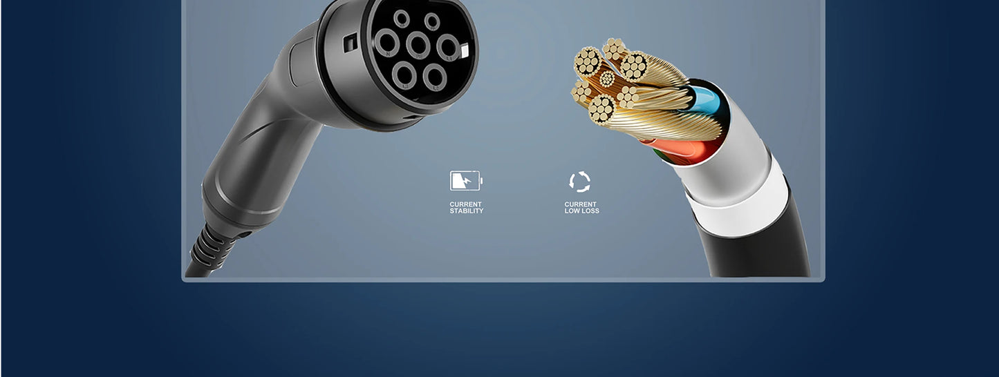 WOUEJ EV Station de charge W3 Type 2 7KW 32A 1 phase chargeur de véhicule électrique Wallbox APP commande vocale carte RFID écran LCD