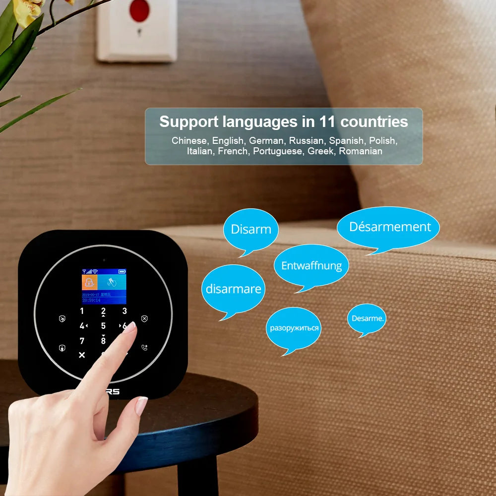 FUERS G12 Tuya WiFi GSM système d'alarme de sécurité sans fil maison affaires alarme antivol avec sirène RFID détecteur de mouvement capteur de fumée