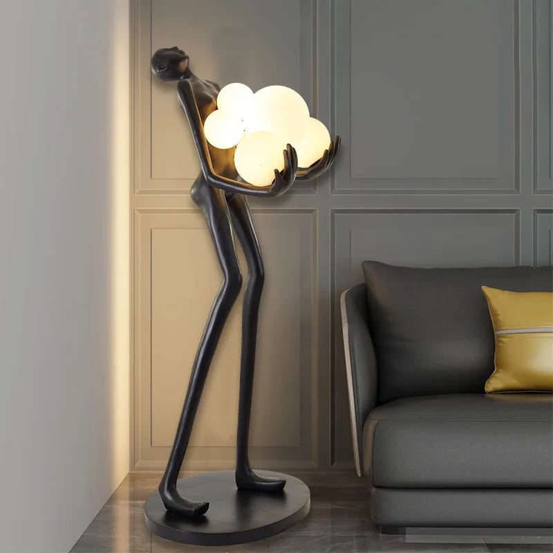 Lampadaire Humanoïde Nordique, Sculpture Design, Décoration de Hall d'Exposition, Lampes de Salon, Lampe de Style Halloween, Lampe de Chambre