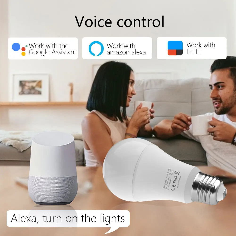 Ampoules Led intelligentes WIFI E27 TUYA/Smart Life RGB + blanc + ampoule Led chaude 220v lampe pour Yandex Alice automatisation Google Home Alexa